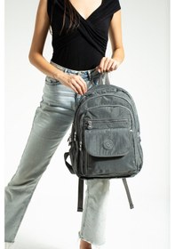 Resim Nemo Bags Gri Unisex Okul Çantası, Crinkle Su Geçirmez Kumaş, Laptop Seyahat Sırt Çantası, 24 Lt, 40x30cm Gri 