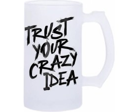 Resim Sartre Art Çılgın Iddaa Esprili Motto Baskılı Bira Bardağı 500 ml - Büyük Boy Kulplu Cam Kupa 