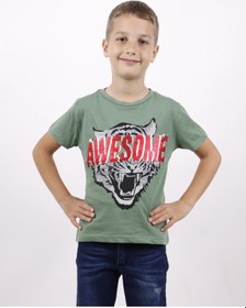 Resim Toontoy Kids Toontoy Erkek Çocuk Awesome Pul Nakışlı T-shirt Turkuaz 