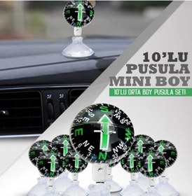 Resim Genel Markalar 10'lu Mini Pusula - Vantuzlu Oto Mini Pusula(10 Adet) Etiketçilere Özel Pusula 