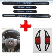 Resim Hyundai Santa Fe Uyumlu Carbon Kapı Eşiği + F1 Kulakçık (550931966) 