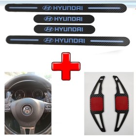 Resim Hyundai Santa Fe Uyumlu Carbon Kapı Eşiği + F1 Kulakçık (550931966) 