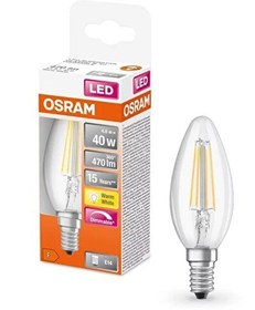 Resim Osram Ledvance 4.8W (40W) Dim Rustik Led Mum Ampul - Sarı Işık Işığı Ayarlanabilir 