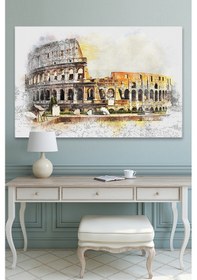 Resim İtalya Roma Colosseum Amphitheatre Kolezyum Amfitiyatro Kanvas TAblo 60 x 40 
