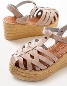 Resim İdimilla 684-02 Bej Ortopedik Hakiki Deri Dolgu Kadın Sandalet Çok Renkli 