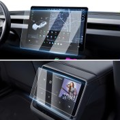 Resim 2024-2025 for TESLA Model 3 Highland/New Model Y için 2 adet Anti-Parlama Temperli Cam Ekran Koruyucu, 15.4 İnç Ön ve 8 İnç Arka, 7H Sertlik, Yüksek Çözünürlük, Çizilmeye Karşı, Kolay Kurulum, Kabarcıksız, Anti-Parlama Temperli Cam 