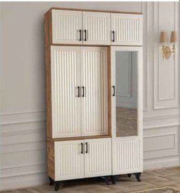 Resim Kdl Çam - Krem İnci 3 Lü Yüklüklü Portmanto Krem 