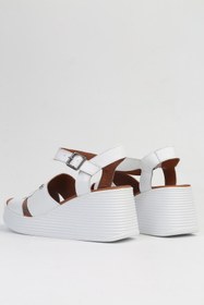 Resim Pierre Cardin ® | PC-7061 Beyaz-Kadın Dolgu Topuk Ayakkabı 