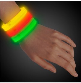 Resim Glow Partisi Ekstra Kalın Fosforlu Bileklik 6 Renk 6 Adet 