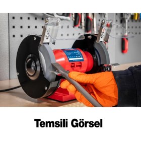 Resim Elektrikli Bıçak Kesici Bileme Taş Motoru 200 mm Zımpara 600 W Rico Taşlama Metal Tezgah Üstü Çark 