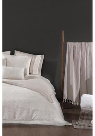 Resim Clara Lüks Comforter 13 Parça Çeyiz Seti Ekru Ekru 
