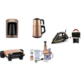 Resim Tefal 5'li Çeyiz Seti Bronz Gold + Divares Cüzdan Hediyeli 