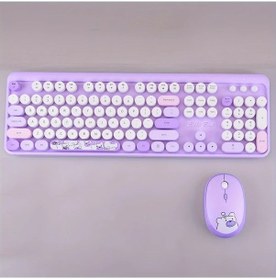 Resim Honeybeeshop Mofii Hello Bear Pembe Retro Klavye Ve Fare Seti Mor Karışımı Optik Taşınabilir Ergonomik Diğer 
