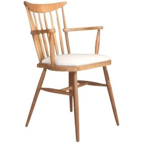 Resim Cotswold Ahşap Kolçaklı Sandalye Natural - Beyaz 