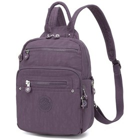 Resim Smart Bags Günlük Küçük Boy Su Geçirmez Krınkıl Kumaş Kadın Sırt Çantası Mürdüm 