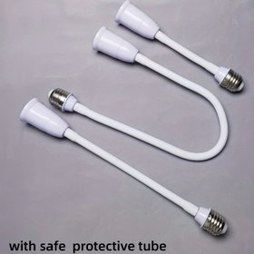 Resim 1 adet E27'den E27'ye Esnek LED Işık Soketi Uzatma Adaptörü Dönüştürücü - Yalıtımlı Koruma, 360 Derece Ayarlanabilir Ev Aydınlatması Aksesuarı, E27 Ampul Soket Genişletici (20/30/50cm, Ampul Dahil Değildir) 