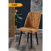 Resim MyMassa Polo Sandalye Ahşap Siyah Ayaklı 
