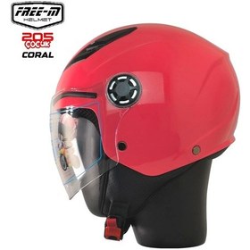 Resim Free-M 205 Coral Yarım Açık Çocuk Kaskı Kırmızı 