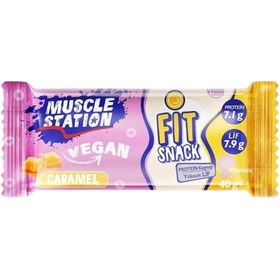 Resim MUSCLE STATİON Vegan Protein Bar Caramel 40g 