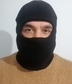 Resim Erkek Triko Kar Maskesi Siyah 