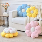 Resim Yumuşak Papatya Peluş Atma Yastığı - Rahat Beyaz & Pembe Çiçekli Dekoratif Yastık, Kabarık Yapraklarla, Yatak ve Koltuk için İdeal, Çekici Yurt Odası Aksesuarı, Dekoratif Yastıklar 