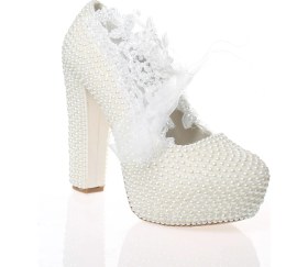 Resim Çnr&Dvs Sedef Inci Taş Işlemeli Gelin Ayakkabı 4002CNR 