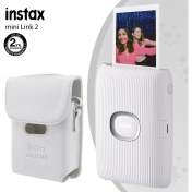 Resim Fujifilm Instax Mini Link 2 Beyaz Akıllı Telefon Yazıcısı ve Deri Kılıf 