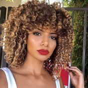 Resim Kadınların Kıvırcık Afro Saçlı Peruk - Isıya Dayanıklı, Zarif Günlük Parti Peruk, Yüksek Sıcaklık Elyafı, Başlangıçlar İçin Mükemmel, Her Gün Parti Peruk | Canlı Saç Rengi | Isıya Dayanıklı Elyaf, Afro Peruk 