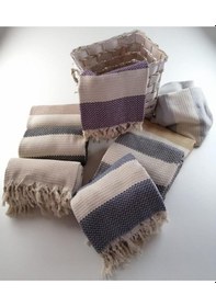 Resim Pamuklu Pike Renkli Desenli Örtü Gri Gri 