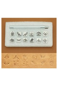 Resim BGA Leathercraft deri desen dekoratif damga seti deri stamp craft 