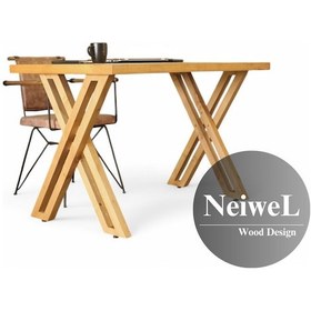 Resim Neiwel Riva Doğal Ahşap Çalışma Ve Ofis Masası-70cm-180cm Açık Ceviz 