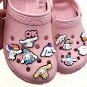 Resim 10 adet Sanrio Yetkili PVC Ayakkabı Süsleri Seti, Şirin Karikatür Cinnamoroll Köpek Sökülebilir Bahçe Terlik Dekoratif Fermuarlar, Hayvan ve Harf Detayları, Pil Yok, DIY Noel ve Cadılar Bayramı Ayakkabı Aksesuarları için 