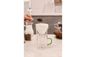 Resim Feyza Design Borosilikat Cam Dripper, 450 ml ile Kahve Demleme Keyfi Sağlar 