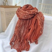 Resim Şık Vintage Çiçekli Örme Şal Eşarp, İnce Katlanmış, Nefes Alabilir, Sıcak, Polyester %100, Elde Yıkama veya Profesyonel Kuru Temizleme, Tüy Yok, Örgü İşçiliği, Esneklikli, Sonbahar, Kış, Dışarı Çıkmak İçin 