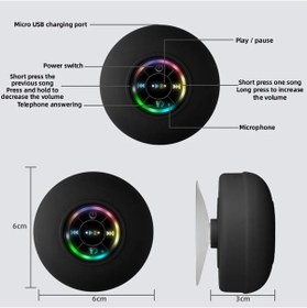 Resim Novahub Mini Bluetooth Hoparlör, Duş Subwoofer, Su Geçirmez, Handsfree, Rgb Işık, Kırmızı 