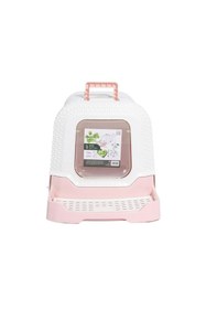 Resim Hype Store M-PETS ECO RATTAN KAPALI KEDİ TUVALETİ WHİTE/PİNK 