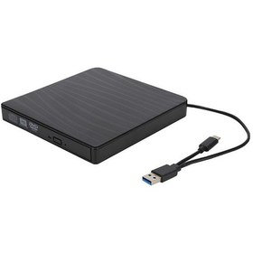 Resim Usb C Dvd Yazıcı Ve Okuyucu, Taşınabilir Çift Arayüzlü Dvd Sürücü, Usb 3.0 Harici Dvd Rom Player 