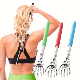 Resim 1 Adet Paslanmaz Çelik Uzatılabilir Sırt Kaşıyıcı, Teleskopik Ayarlanabilir Sap (21.08-57.91cm) - Ağır Hizmet Tipi Geri Çekilebilir Masaj Aleti ve Kaşıntı Giderici - Seyahat, Yatmadan Önce Kullanım İçin Taşınabilir Manuel Sırt Kaşıyıcı (Güç Gerektirmez) 