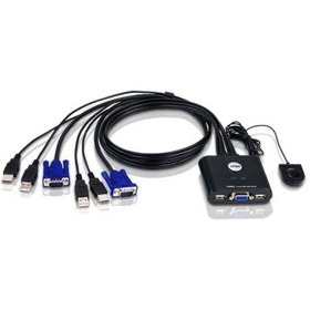 Resim ATEN CS22U 2 PORT USB KVM SWITCH BÜTÜNLEŞİK KABLOLU 