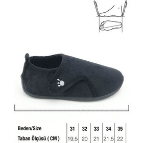 Resim Gezer Kışlık Kız Çocuk Rahat Taban Cırt Cırtlı Ayarlanabilir Ev Okul Kreş Panduf Ayakkabı Siyah 