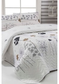 Resim Battal Boy Kapitone Yatak Örtüsü Çok Amaçlı Atlantis Beyaz Beyaz 