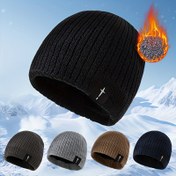 Resim MAKEFGE Kışlık Sıcak Örgü Bere - Kalın Termal Unisex Kayak Şapkası Polar Astarlı, Siyah/Koyu Kahverengi/Bej/Lacivert/Gri/Siyah, Çarpaz Tasarım & Marka Etiketi Erkekler ve Kadınlar İçin, Dış Mekan Kış Sporları Ve Günlük Giysiler, Dayanıklı&Rahat , Yürüyüş,Gündelik Kullanım İçin Uygundur- Soğuk Hava için Stil sahibi & Fonksiyonel Polyastırma Beresi Birden fazla Renkte mevcut 