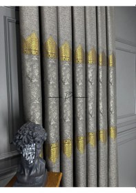 Resim Fon Perde Pano Fonluk Nilo Desen - Gri-gold Çok Renkli 