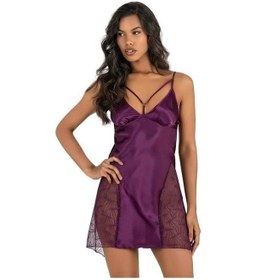 Resim Moon Wear Mor Kısa Saten Gecelik 8233 Mor 