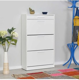 Resim Flat Duo 3 Katlı Çekmeceli Ayakkabılık Mat Lake Beyaz 75x128x29 Cm Gxyxd 