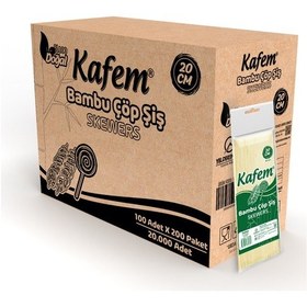 Resim Kafem Bambu Çöp Şiş 20 cm 100 Lü X 200 Paket (Koli) 
