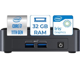 Resim Intel NUC11 Pro Intel Core i7 1165G7 32GB 512GB SSD Intel® Iris® Xe Graphics Freedos Mini Pc NUC11TNKi70ZF10 