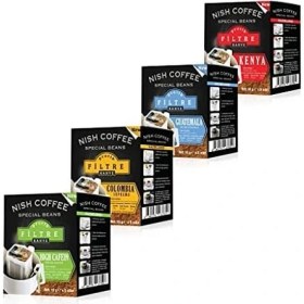 Resim Mena Rise Nish Pratik Filtre Kahve 4&apos;lü Set (Colombia-Guatemala-Kenya-Yüksek Kafein) 