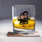Resim Sıkı Dostlar Karikatürlü Viski Bardağı 