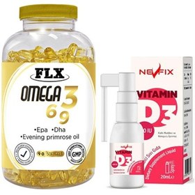 Resim Omega 3-6-9 90 Tablet & Nevfix Vitamin D3 Sıvı 20 Ml 